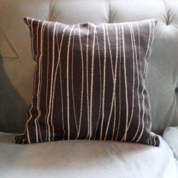 OOAK Bird and Branches Gray and Black Throw Pillow - Picture 2 of 4